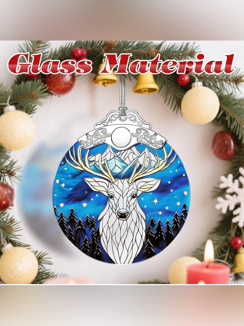 ✴️New✴️Stained Glass Style Blue Deer Suncatcher (2/$15)